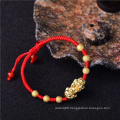 J2285 Gold Color Pixiu  Knots Adjustable Charm Bracelet Lucky Red Thread Bracelets